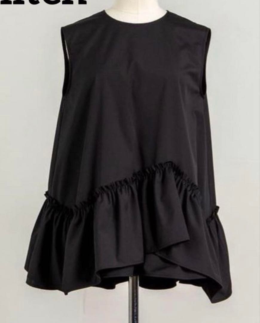 liten レイヤードフリルブラウス　ブラック