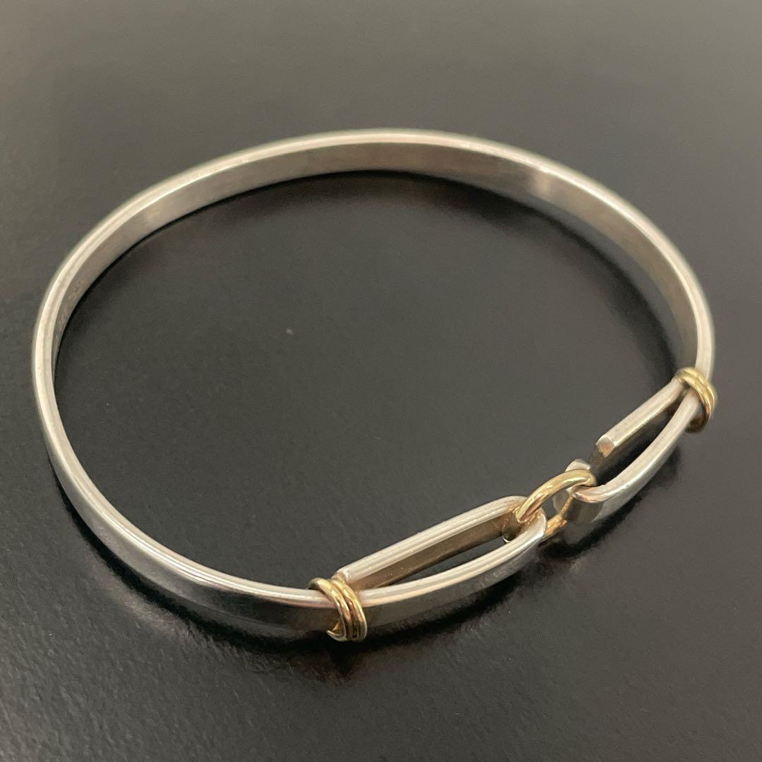 オールド　ティファニー　バングル　ブレスレット　コンビ　シルバー　男女兼用