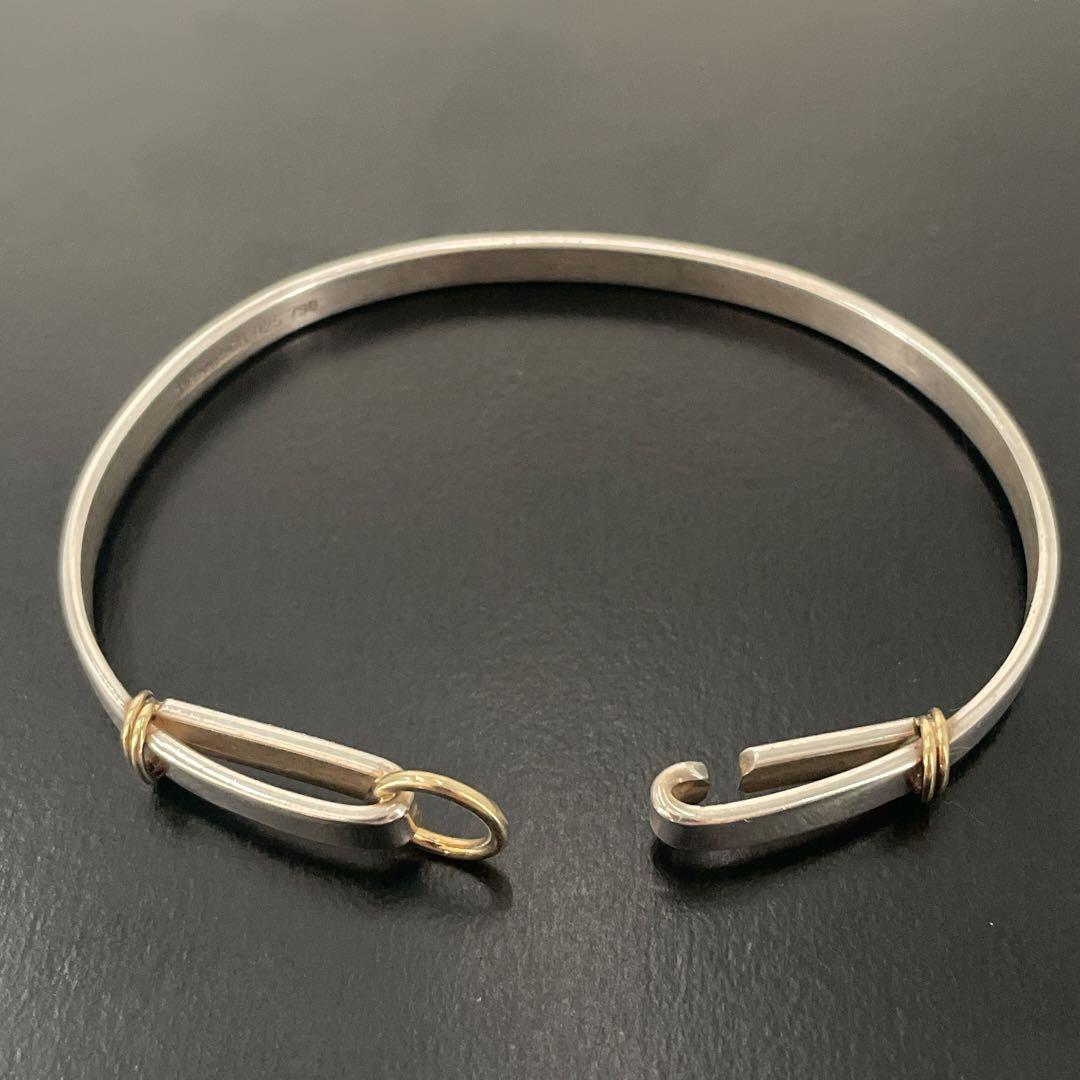 オールド　ティファニー　バングル　ブレスレット　コンビ　シルバー　男女兼用