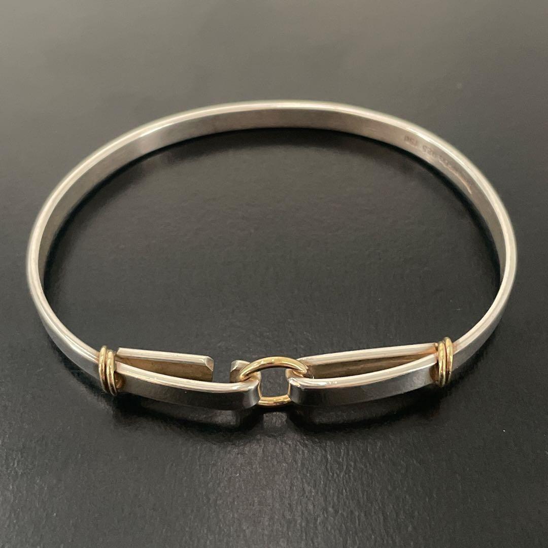 オールド　ティファニー　バングル　ブレスレット　コンビ　シルバー　男女兼用