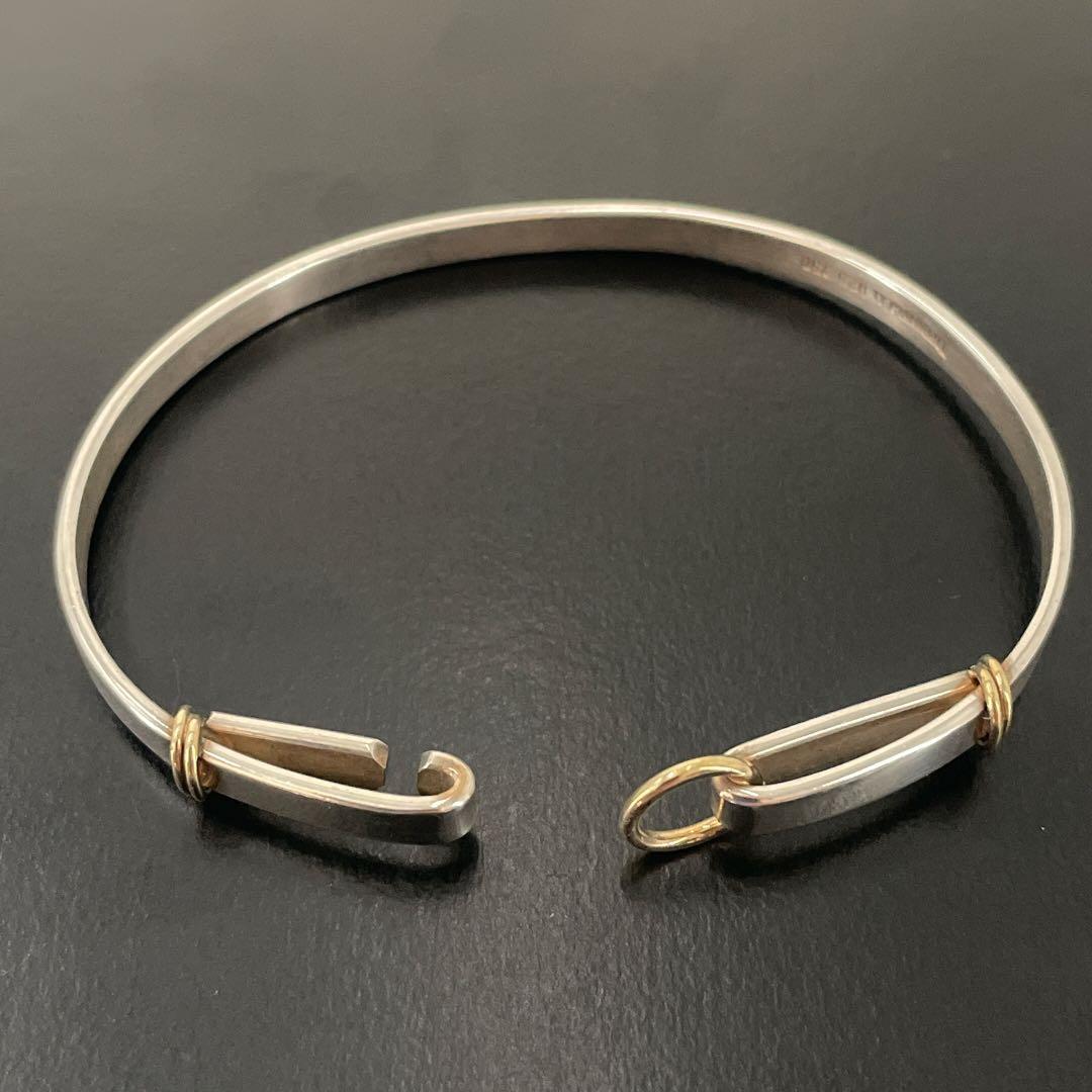 オールド　ティファニー　バングル　ブレスレット　コンビ　シルバー　男女兼用