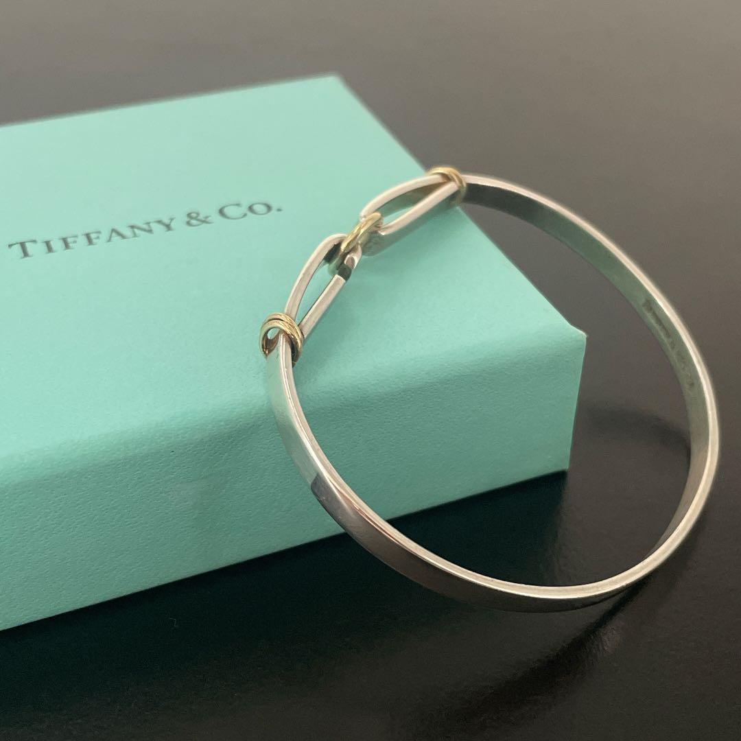 オールド　ティファニー　バングル　ブレスレット　コンビ　シルバー　男女兼用