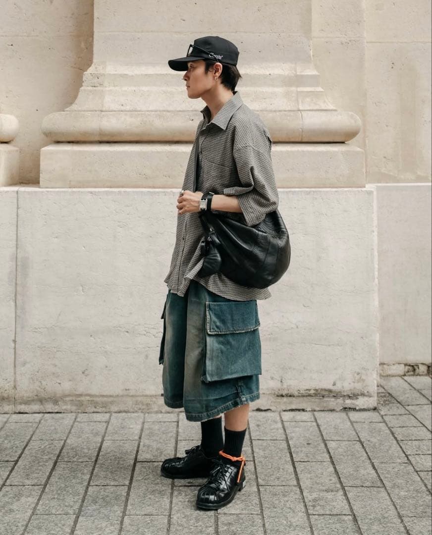 パンツ SELVEDGE DENIM CITY MILITARY HALF PANTS