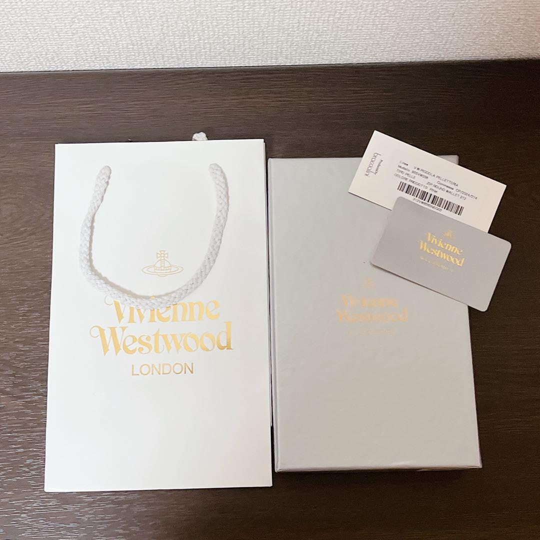 VivienneWestwood 長財布　ピンク　ゴールド　ラウンドファスナー
