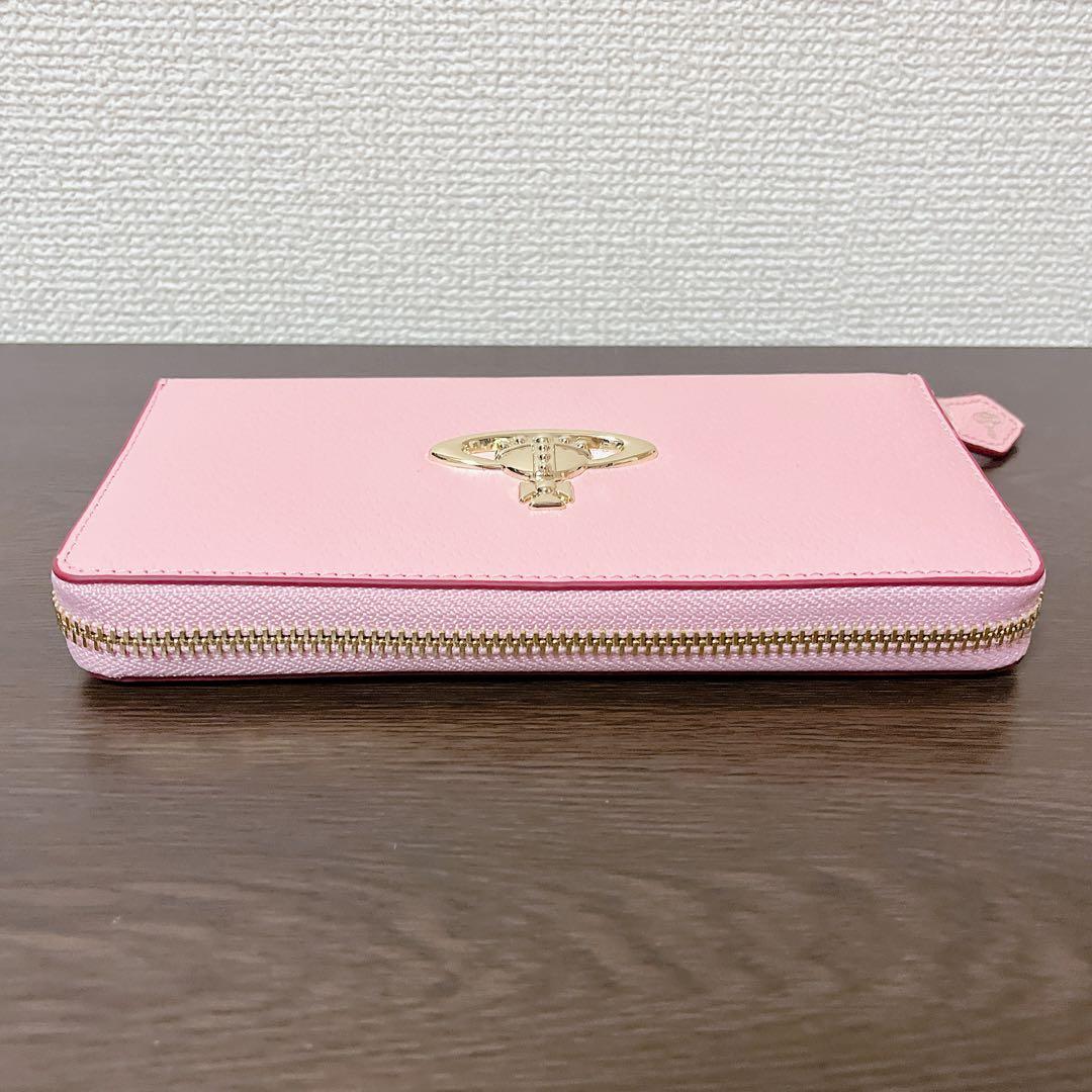 VivienneWestwood 長財布　ピンク　ゴールド　ラウンドファスナー
