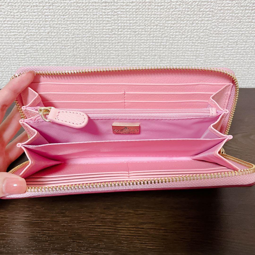 VivienneWestwood 長財布　ピンク　ゴールド　ラウンドファスナー