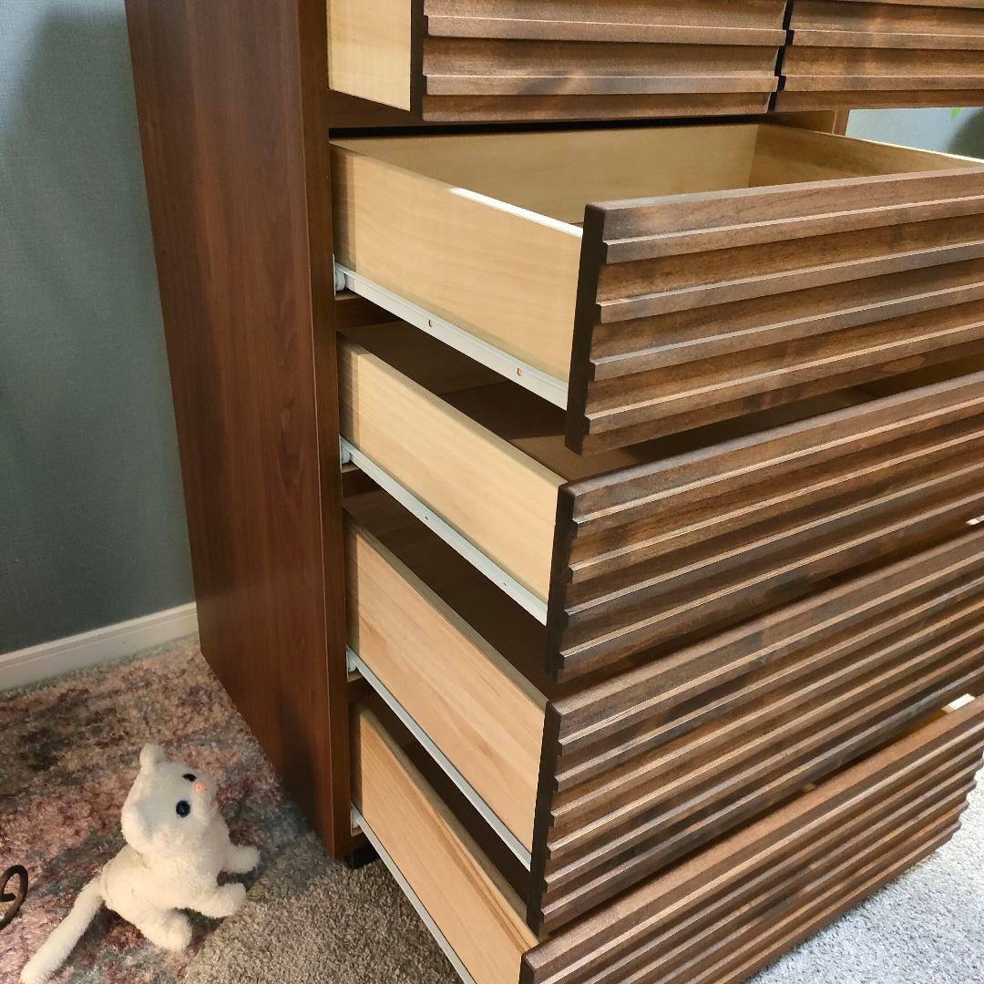 【かっちゃん】スリットデザイン チェスト5段 6杯