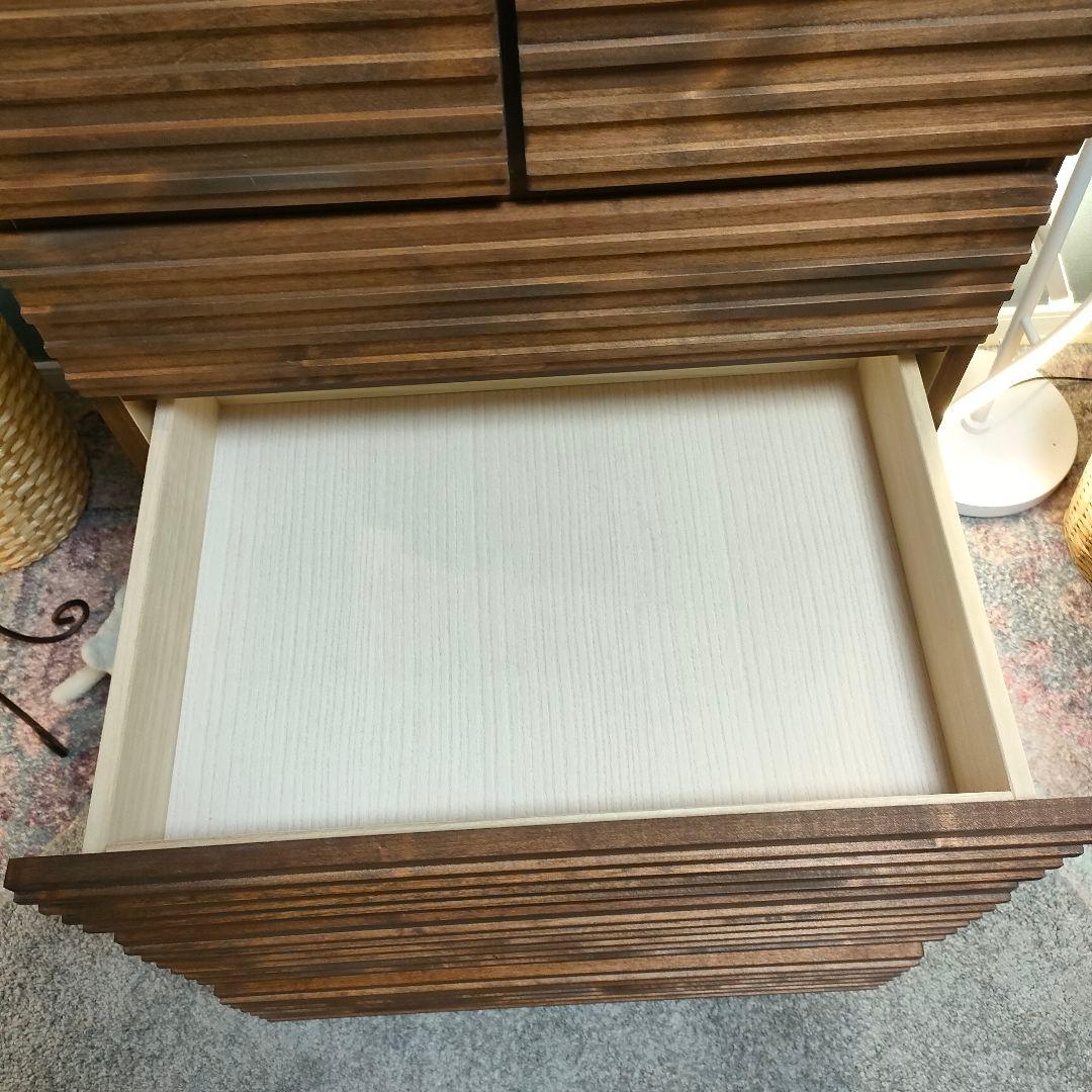 【かっちゃん】スリットデザイン チェスト5段 6杯