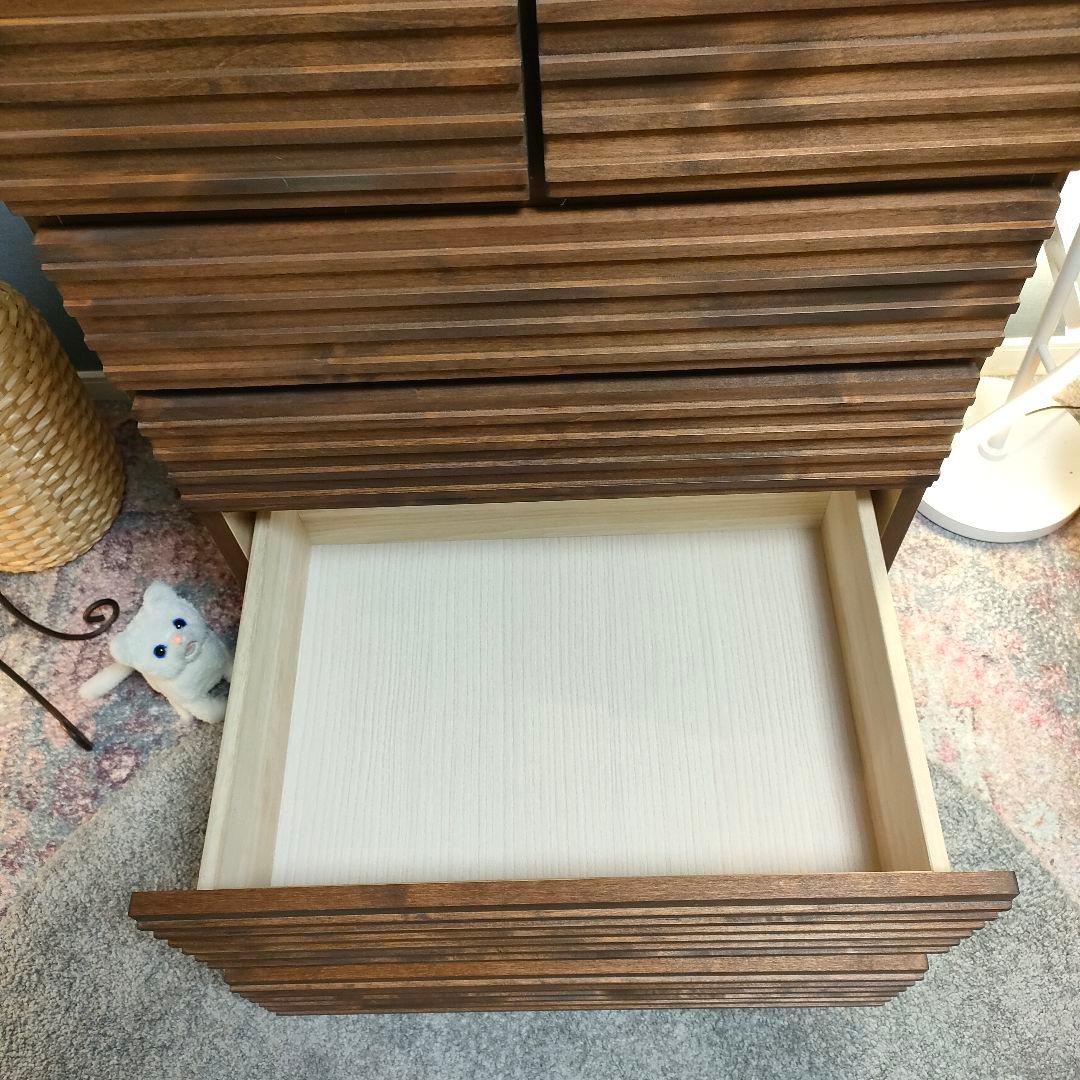 【かっちゃん】スリットデザイン チェスト5段 6杯