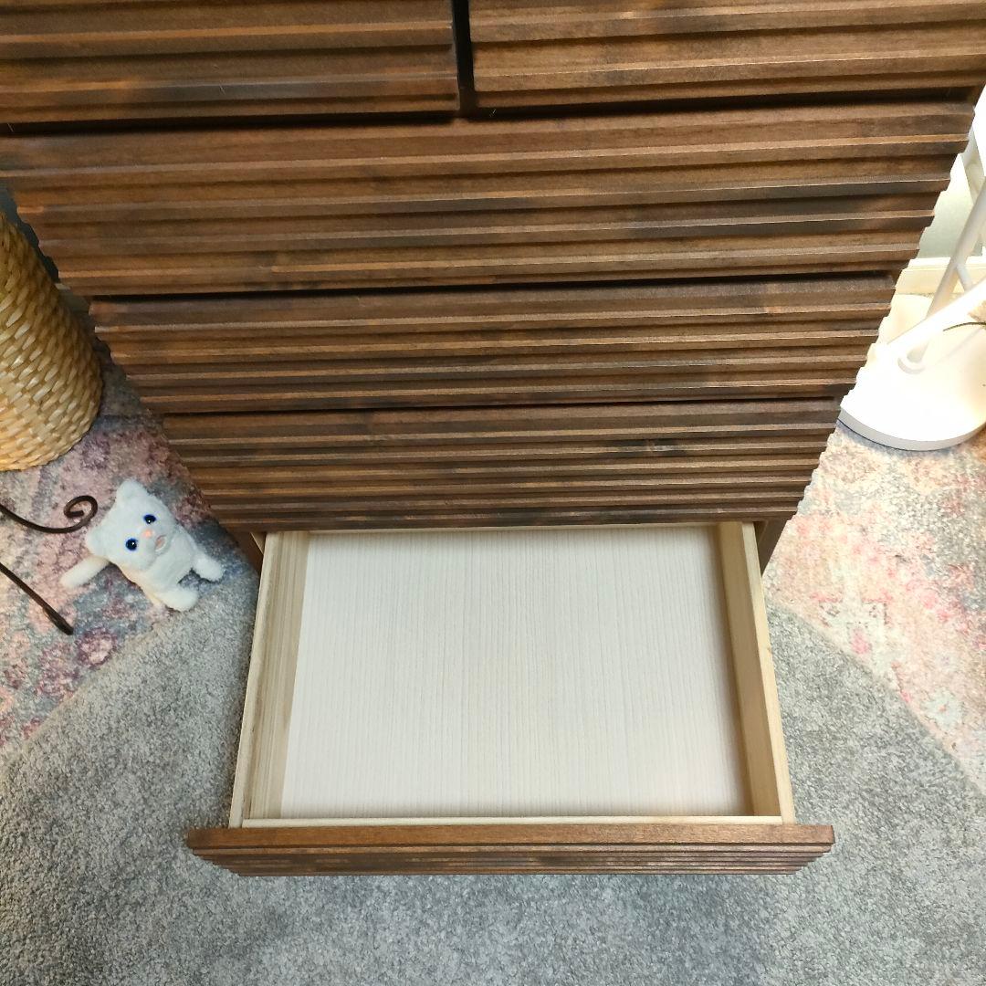 【かっちゃん】スリットデザイン チェスト5段 6杯