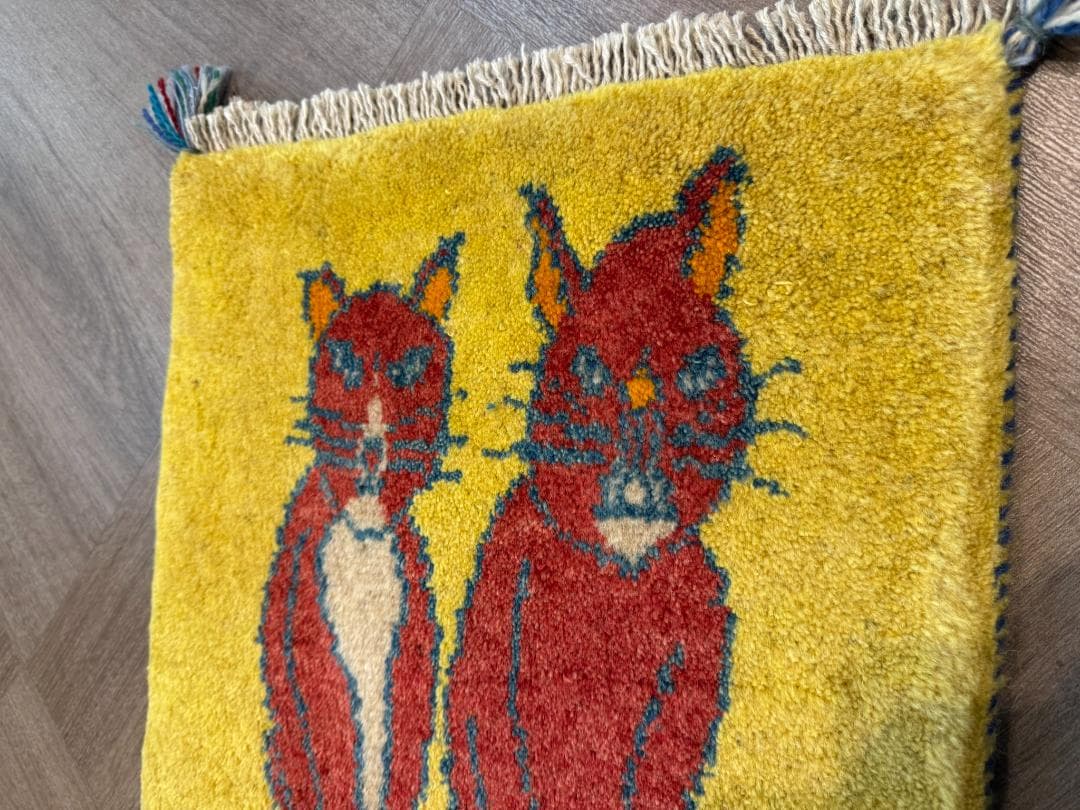 ペルシャギャッベ (ギャベ) チェアマット 40x40cm ギャッベ ラグ