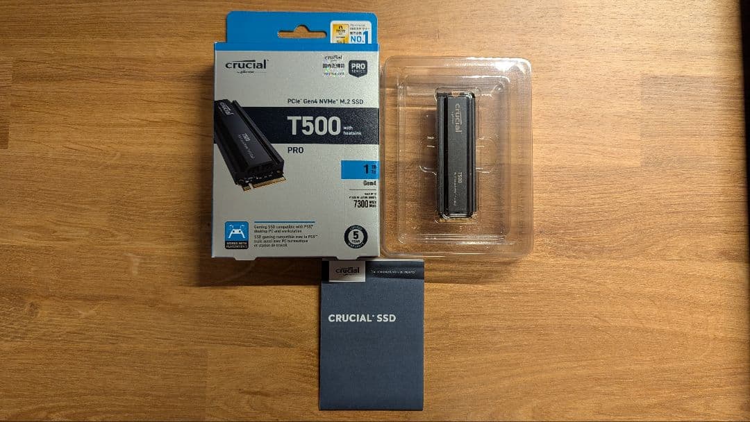 Crucial T500 ヒートシンク付き 1TB SSD PCIe Gen 4