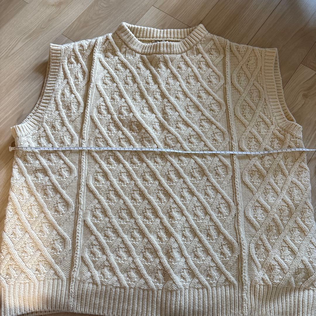 AURALEE アイボリー ケーブルニットベスト
