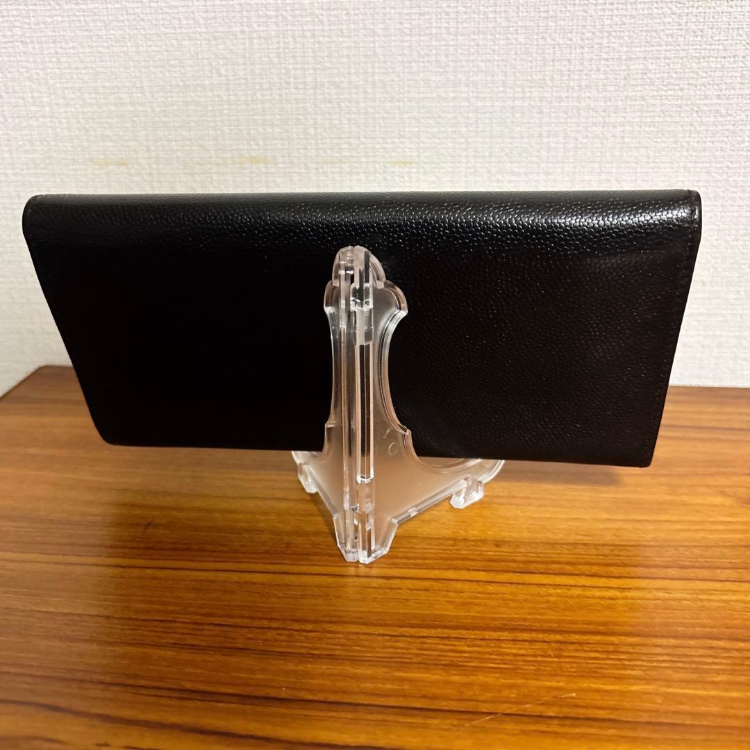 フェラガモ ガンチーニ エンボス ブラック×ゴールドラメ 長財布