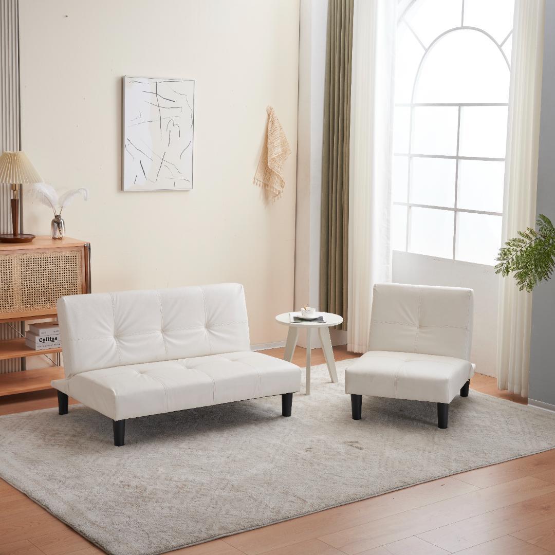 10%OFF！ソファベッド 1+2ソファ ベッド ロータイプ 3人用　WHITE