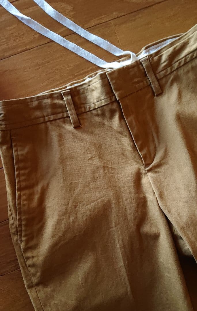 45R☆コットンストレッチ イージースリムパンツ/キャメル♪
