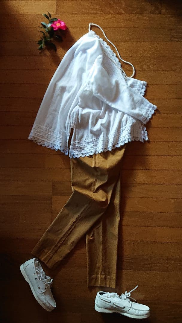 45R☆コットンストレッチ イージースリムパンツ/キャメル♪