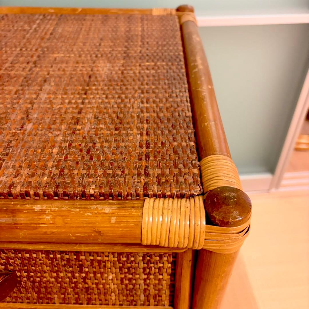 【美品】ラタンチェスト ４段 藤家具 高品質 ラタン チェスト