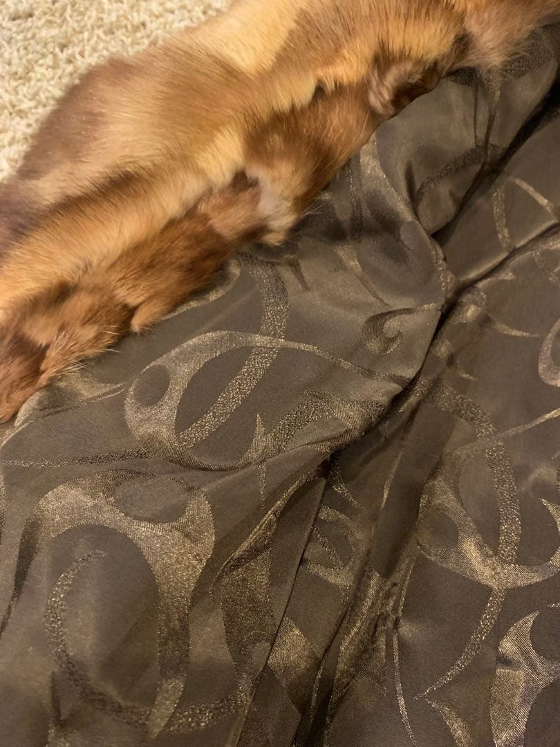 ミンク　毛皮　ショートコート　半袖 茶色　ボレロ風