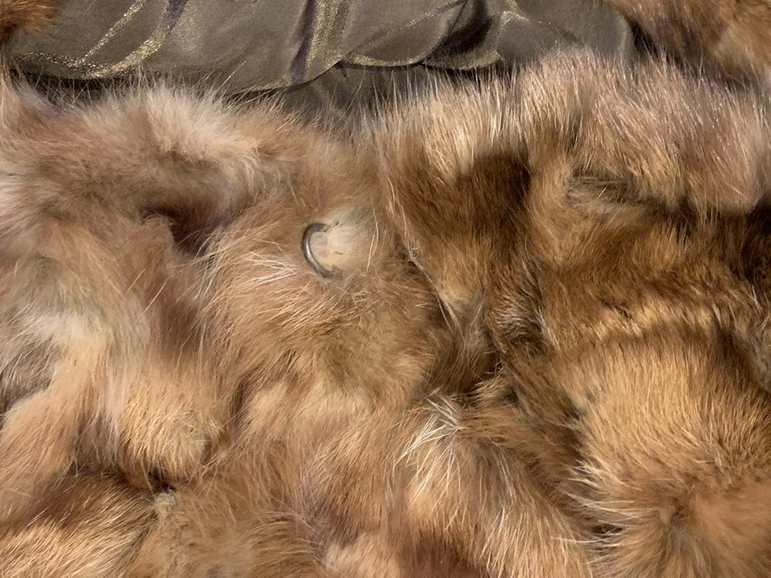 ミンク　毛皮　ショートコート　半袖 茶色　ボレロ風