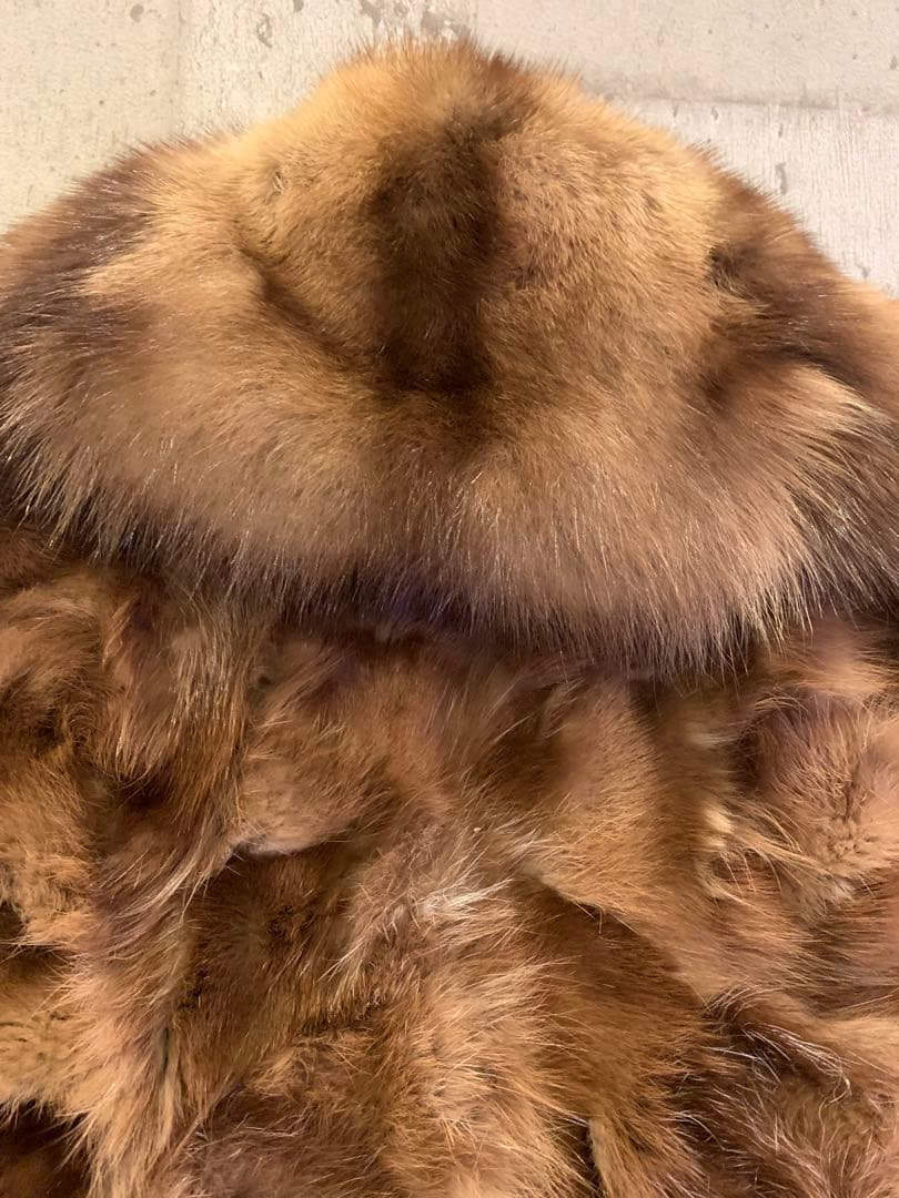 ミンク　毛皮　ショートコート　半袖 茶色　ボレロ風