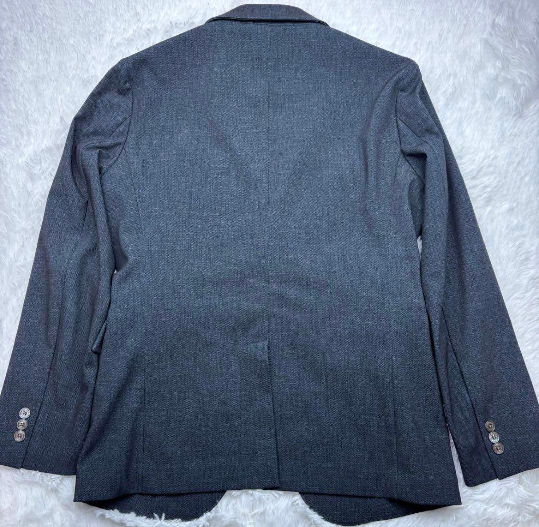 極美品✨エポカウォモ デニム調 テーラードジャケット アンコン ストレッチ紺