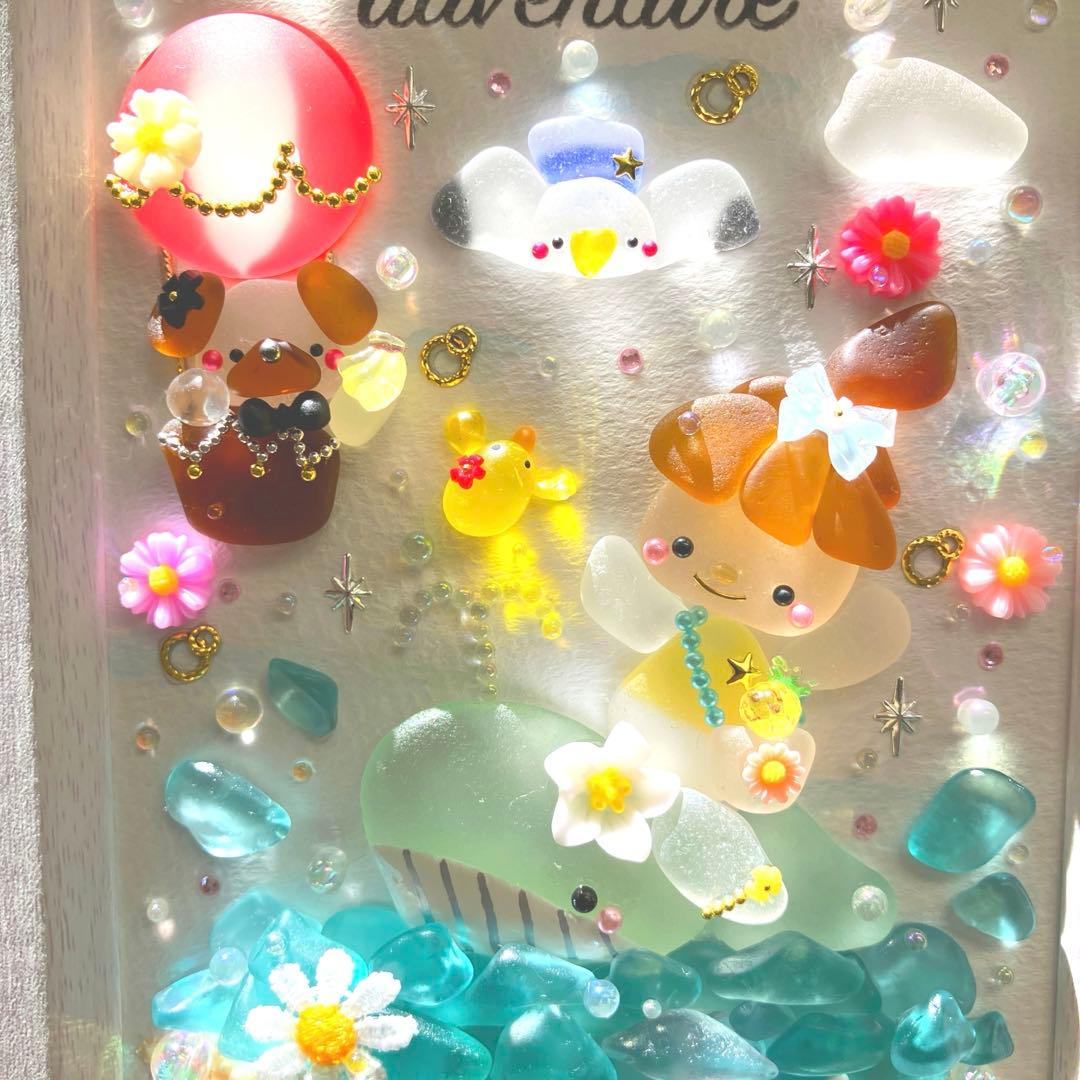 シーグラスアート（チャコちゃんとクジラちゃん〜夏〜）専用ページです☆