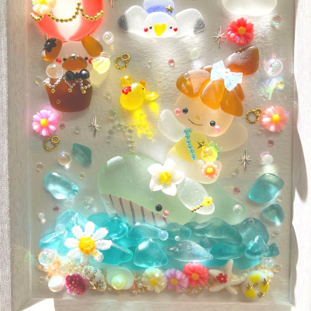 シーグラスアート（チャコちゃんとクジラちゃん〜夏〜）専用ページです☆