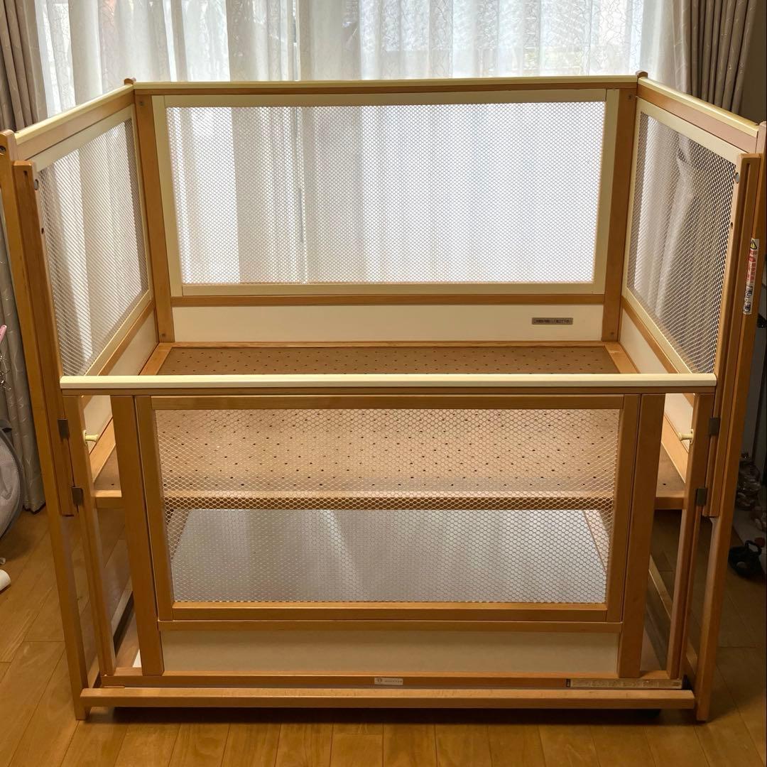 ななな　木製メッシュベビーベッド 株式会社ヤマサキ　日本製　布団付き