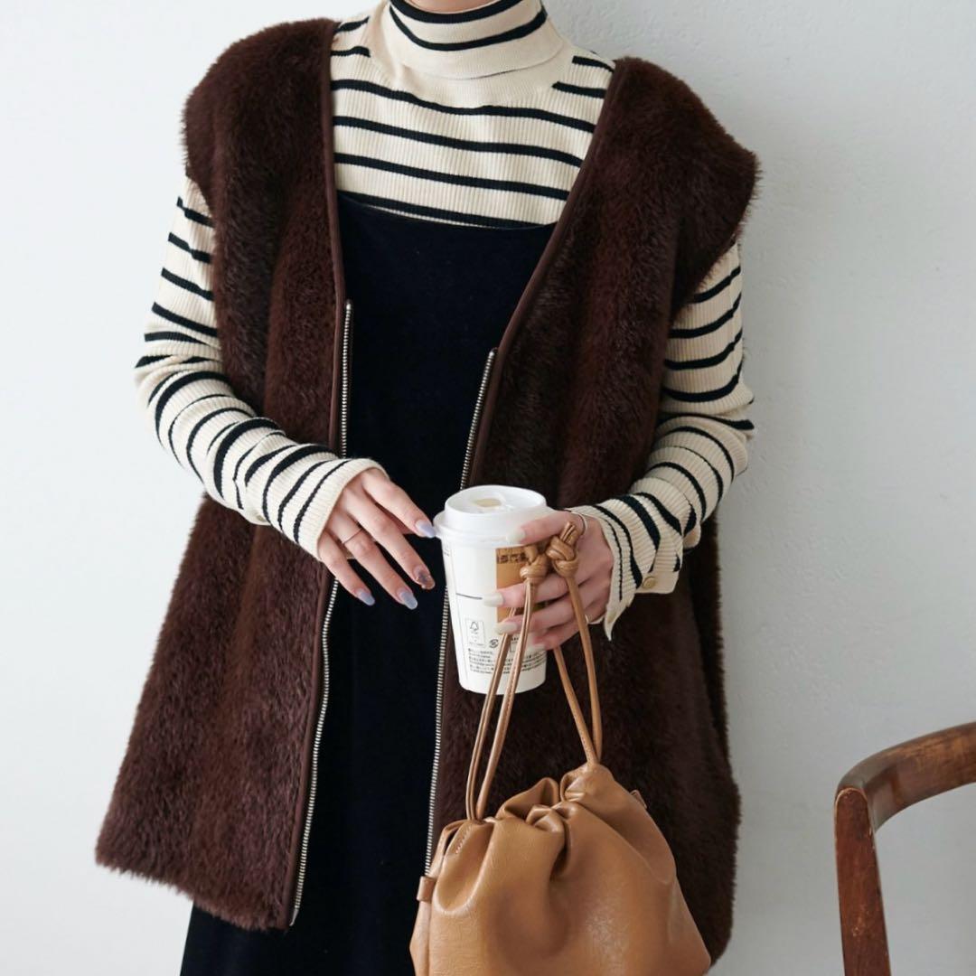 ディスコート　【ユニセックス】　ミンクライクファーベスト　ファーベスト　ベスト