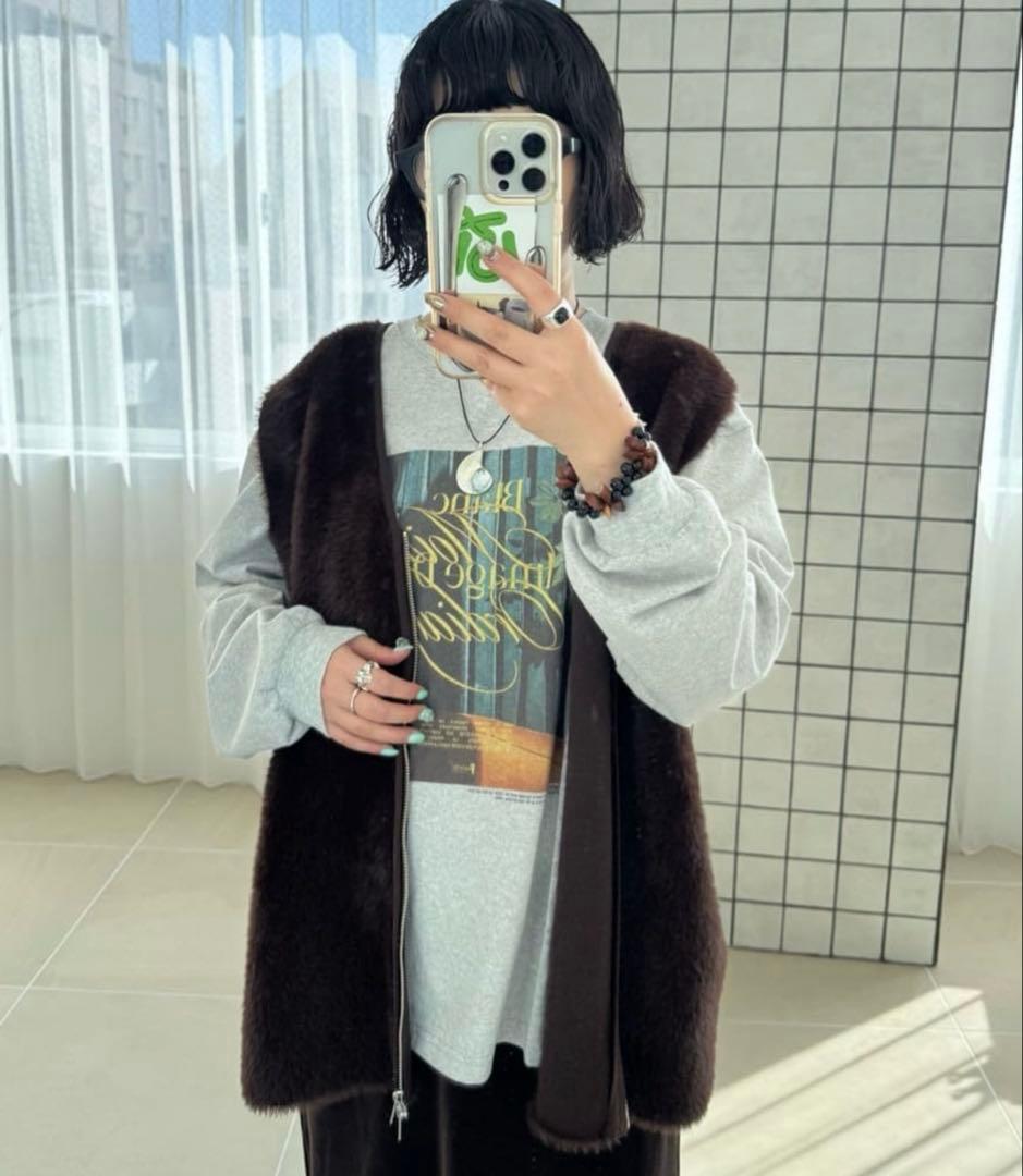 ディスコート　【ユニセックス】　ミンクライクファーベスト　ファーベスト　ベスト