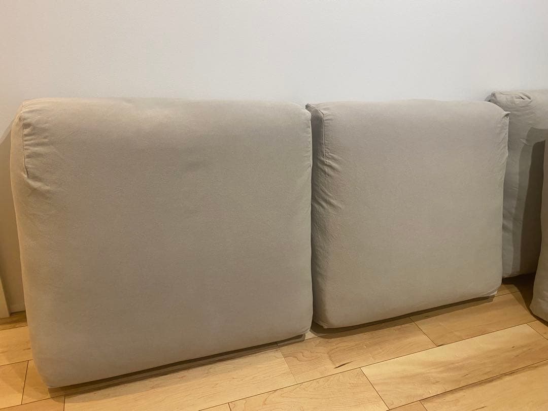 無印良品　フェザーポケットコイル　木製ソファ