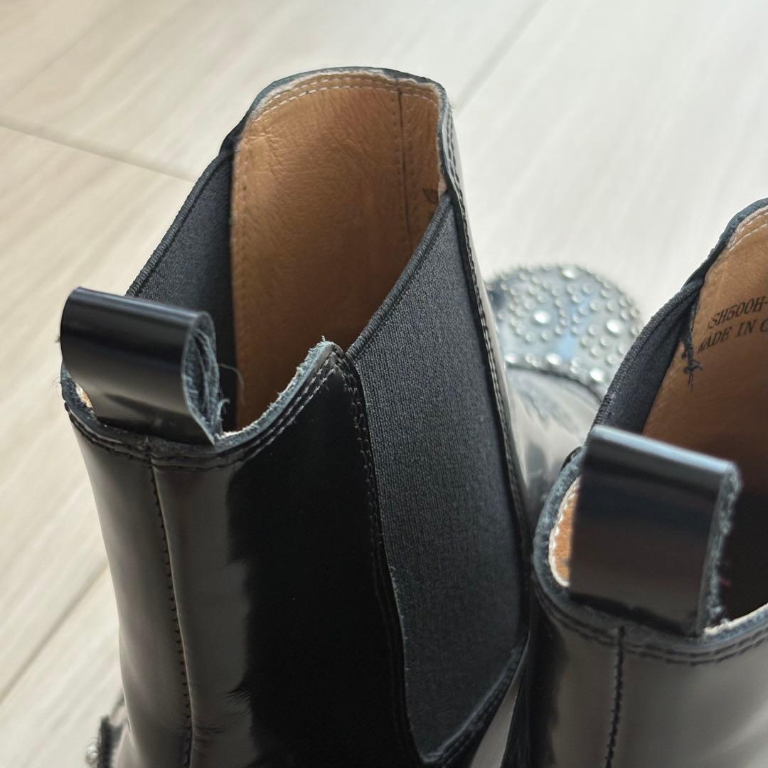 アルテサノス　スペイン　スタッズサイドゴアブーツ　黒　38