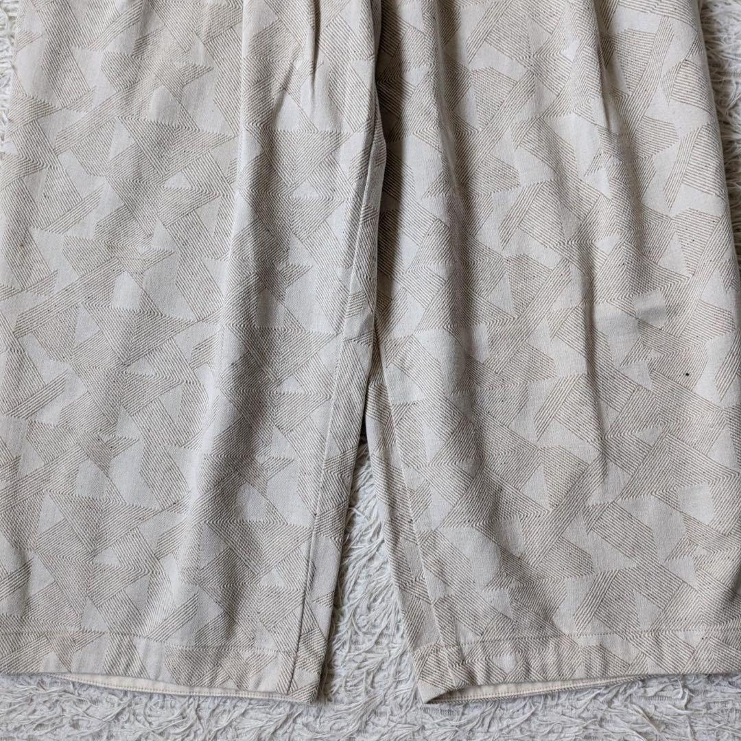 tumugu:/ツムグ　幾何学柄ジャガードパンツ　キナリ　播州織　Free