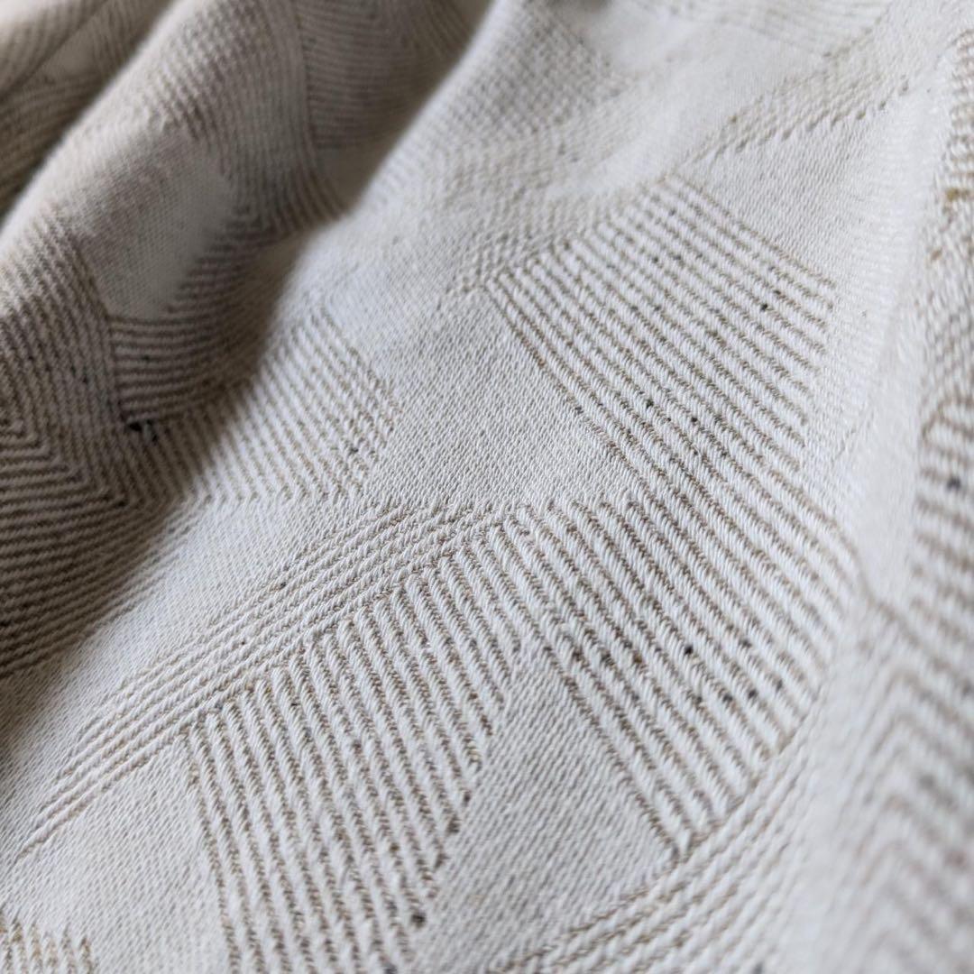 tumugu:/ツムグ　幾何学柄ジャガードパンツ　キナリ　播州織　Free