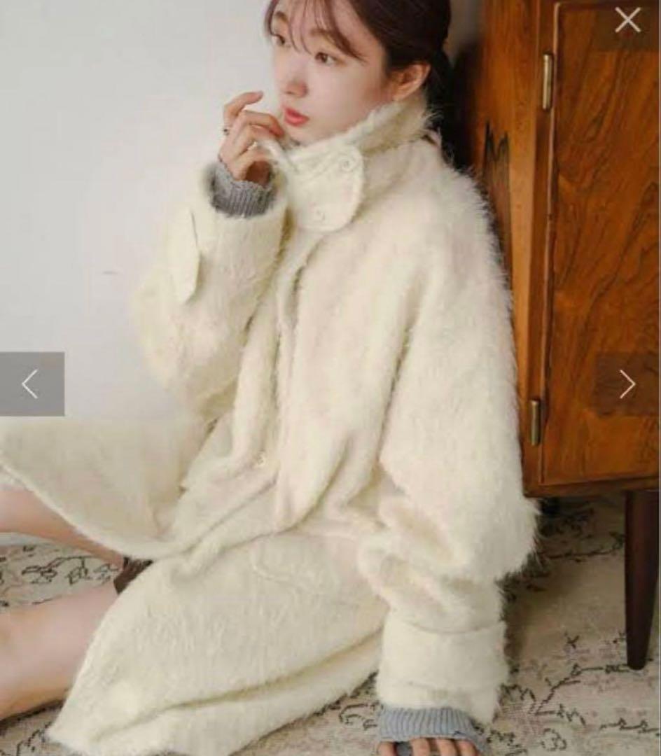 Haru　Kastane シャギーコート　アイボリー