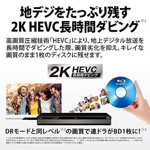 シャープ 1TB 2番組同時録画 4K ブルーレイレコーダー 4B 新品未開封