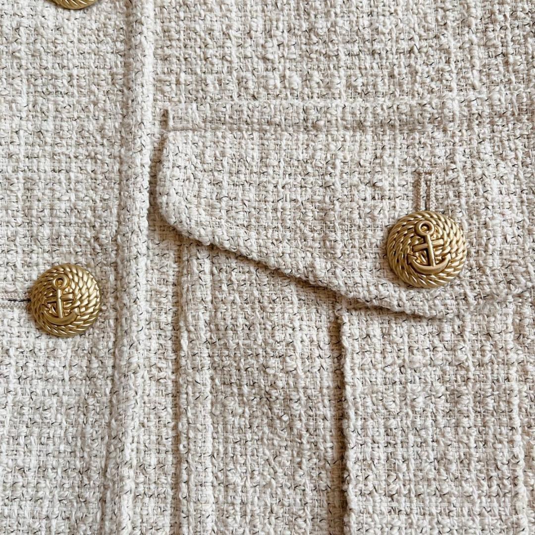 現行＊極美品【マックスマーラ】テーラードジャケット　ツイード　金ボタン 36