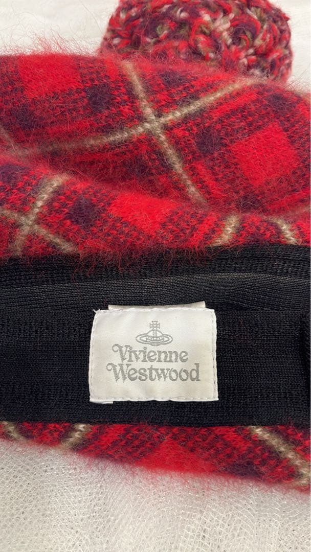 Vivienne Westwood 赤 チェック柄 帽子
