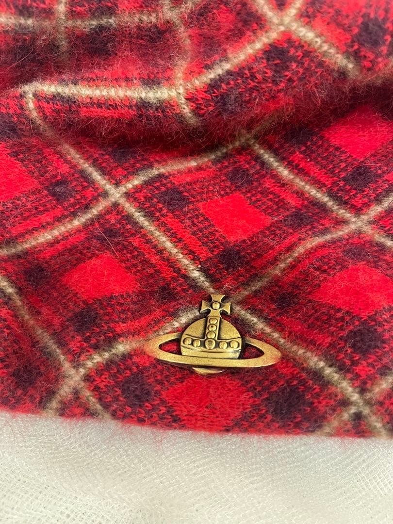 Vivienne Westwood 赤 チェック柄 帽子