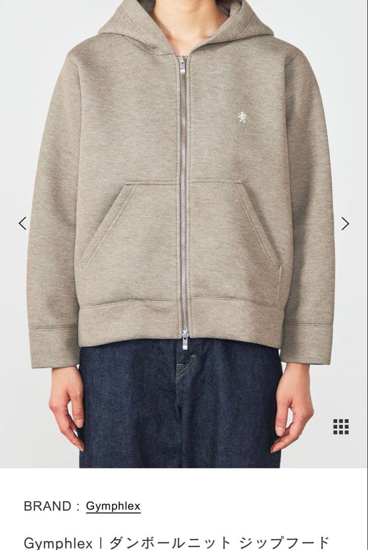 Gymphlex ダンボールニット ジップフードジャケット