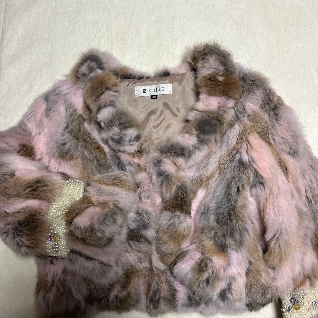 バレンタイン期間限定CHIE ファーコート ピンク・ブラウン系