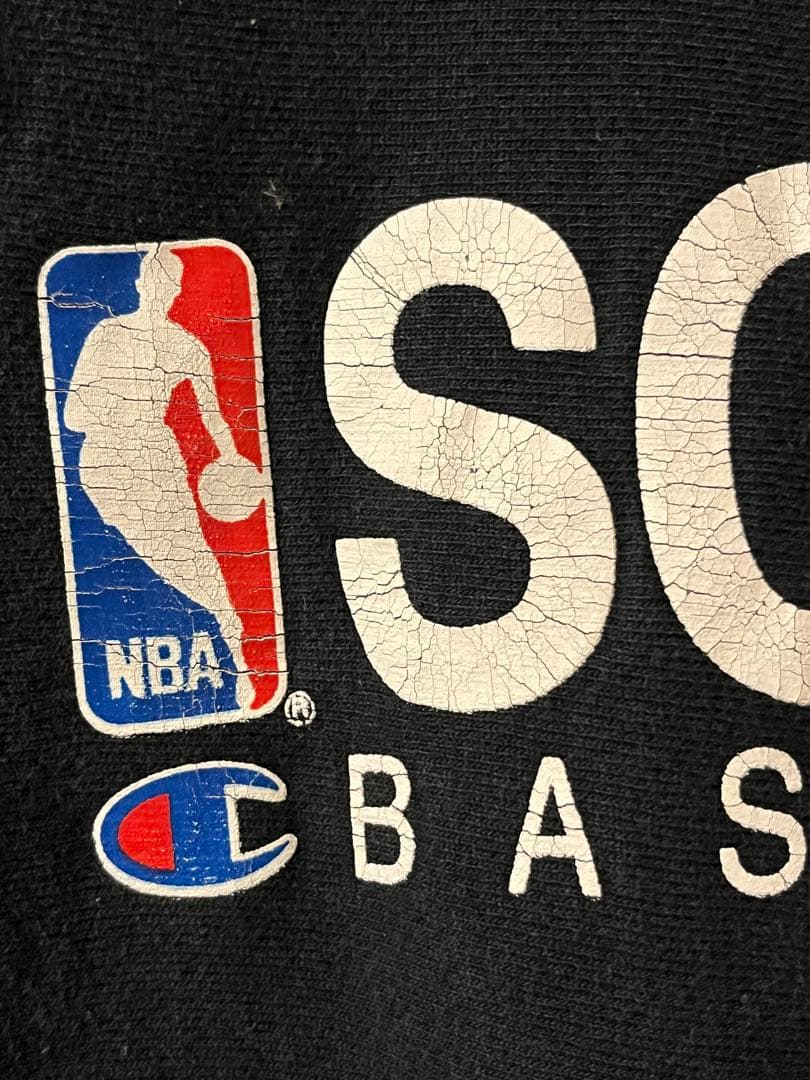 Champion 90s 刺繍 リバースウィーブ スウェット ブラック 黒 L