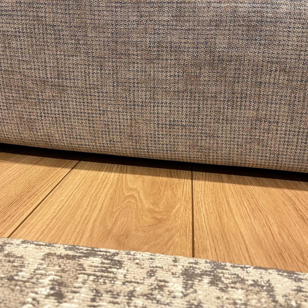 LIVING HOUSE ベージュグレーL字型ソファ （付け替足8本付）