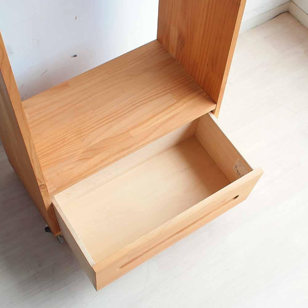 モモナチュラル パイン材 ハンガーラック 収納 ワゴン 子供部屋 ZR24183