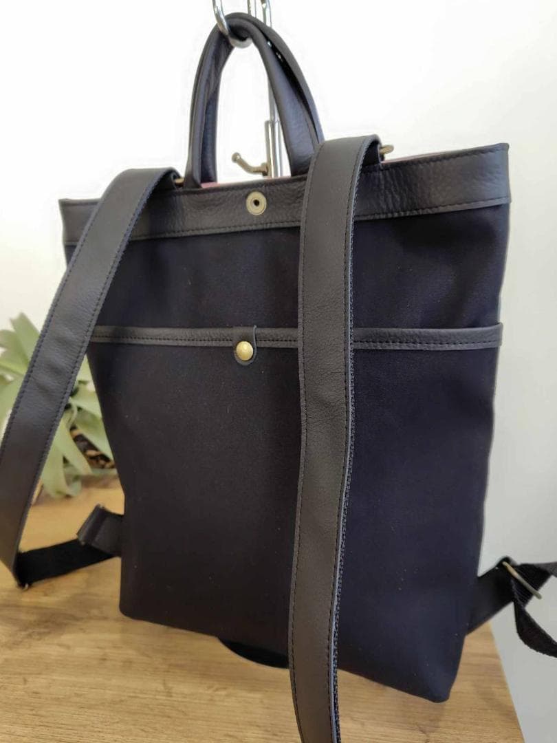 ミナペルホネンtambourineタンバリンDグリーン×クリーム/牛革A4トート