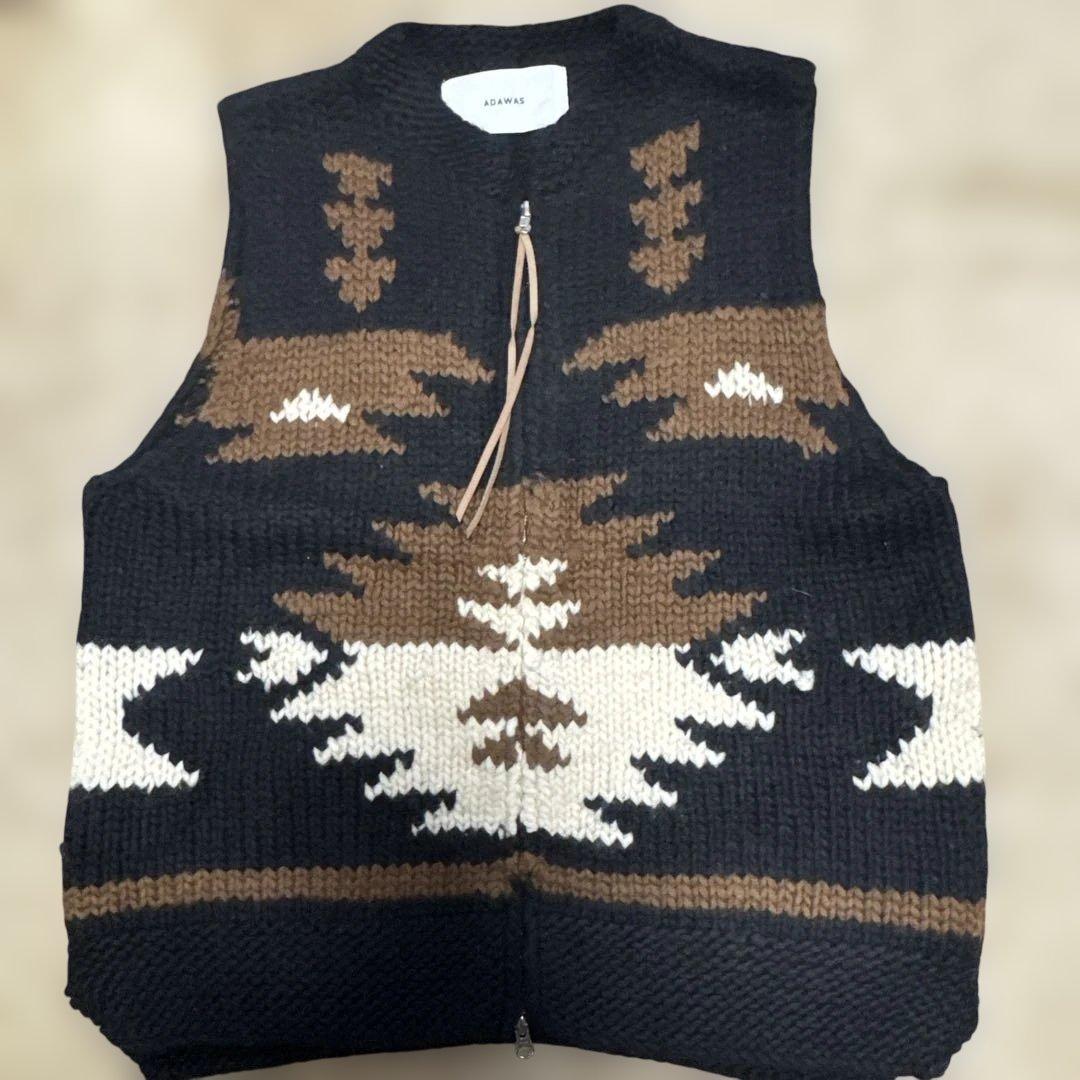 ADAWAS 幾何学模様 ニットベスト