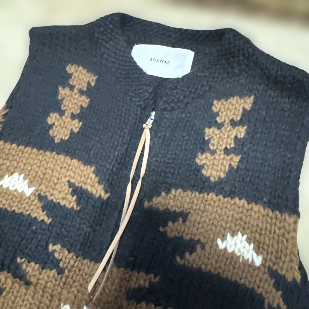ADAWAS 幾何学模様 ニットベスト