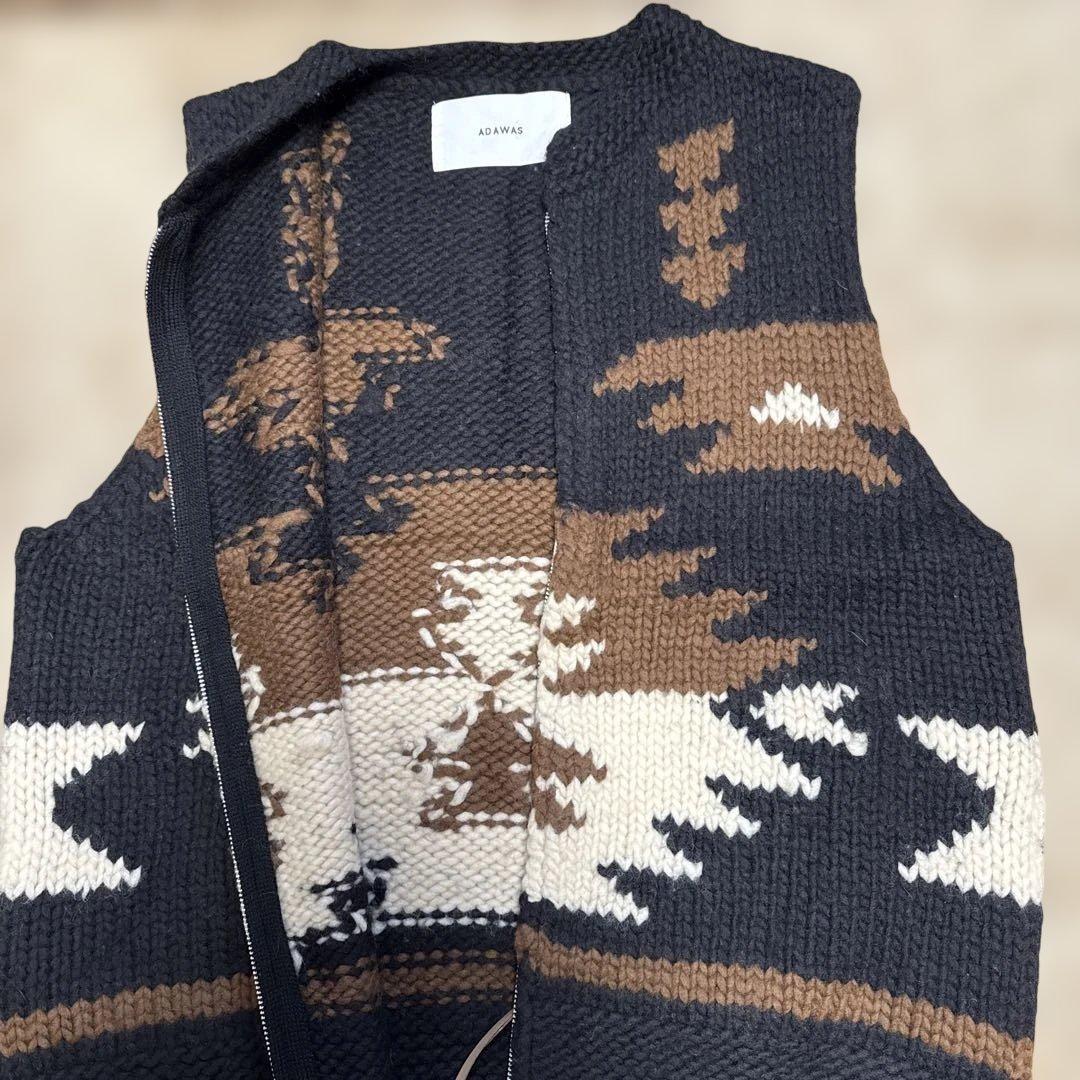 ADAWAS 幾何学模様 ニットベスト