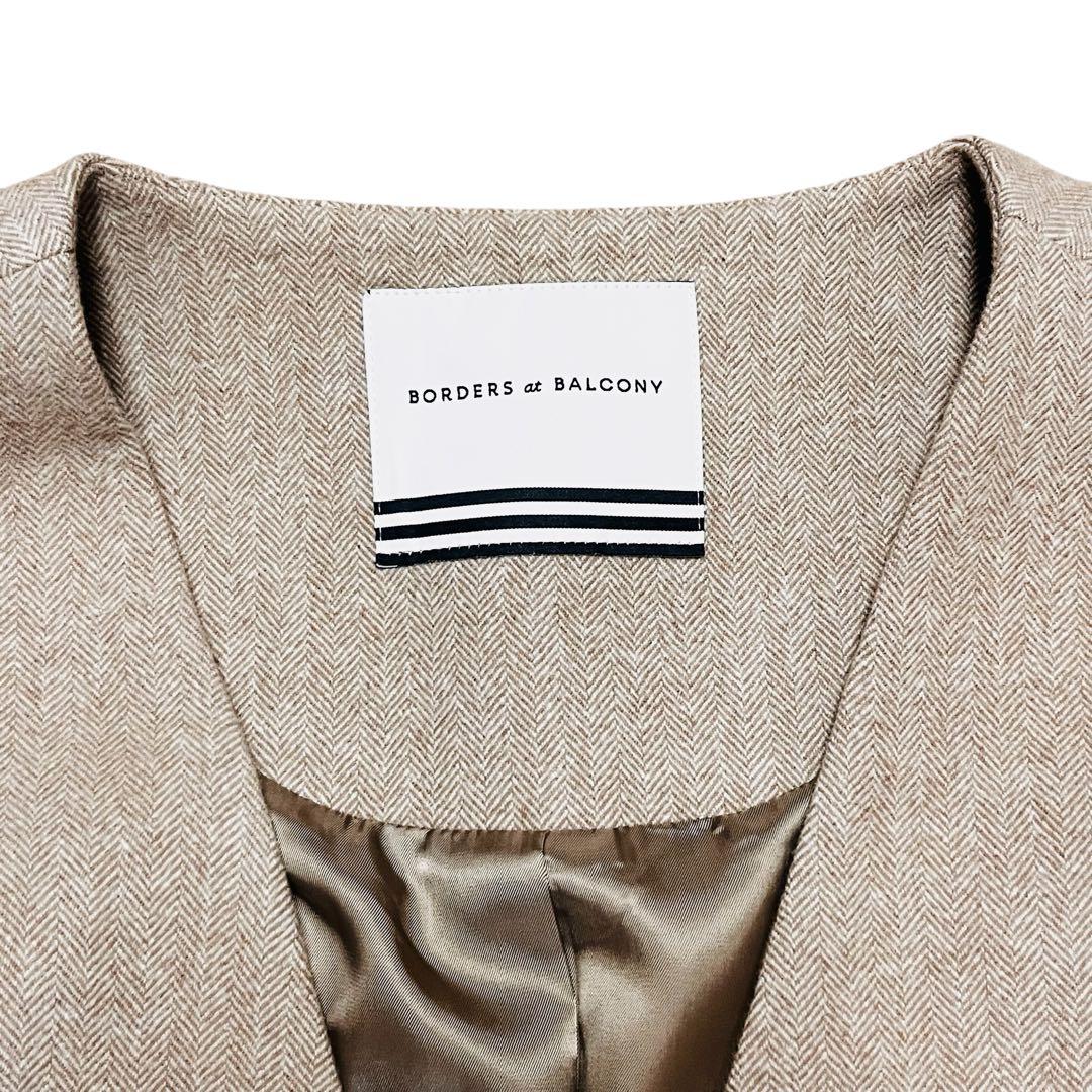 新品タグ付　ボーダーズアットバルコニー ウールへリンボーンジャケット ベージュ